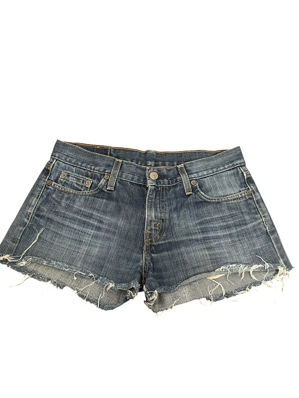 Vintage Y2K Levi’s low-rise cut-off denim shorts. Customized.